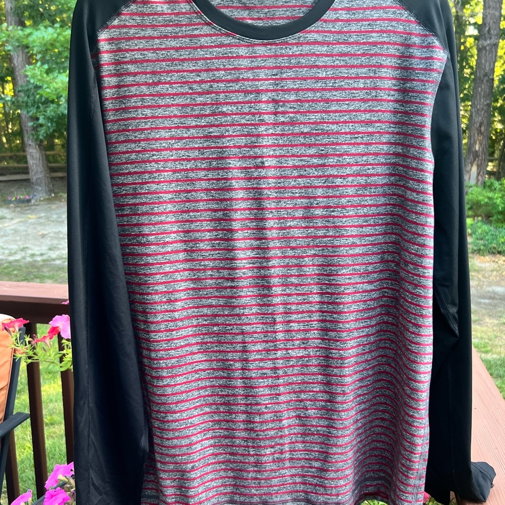 Lululemon Red and Gray Long Sleeve Tee